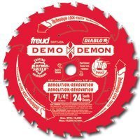 Dblo Demo Demon Hoja de sierra circular, 7-1/4 D, 24 dientes, 5/8 Arbor Freud CARBURO