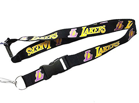 La Lakers Lanyard Schlüsselanhänger ID Ticket Clip – Schwarz