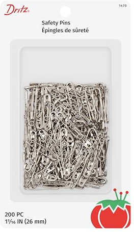 Dritz 1470 Safety Pins, Size 1 (200-Count), Nickel