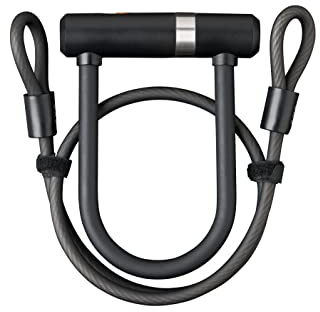 Allegion Netherland BV Allegion Netherland BV AXA ALA012 Unisex-Adult Newton Mini Pro + Cable100/10Bügelschloss,Black