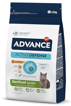 Advance Cat Junior Sterilized, Pienso para Gatitos Junior Esterilizados con Pollo, 1,5kg