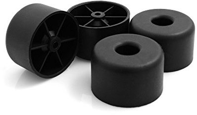 design61 Lot de 4 patins pour meubles meubles en Plastique Soucoupe Canapé Fauteuil à Visser Plastique Patins pour Meubles Ø 50 x H 30 mm Noir