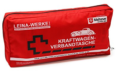 Leina Werke Trousse de Secours pour Voiture Elegance 11104–Rouge/Blanc/Noir