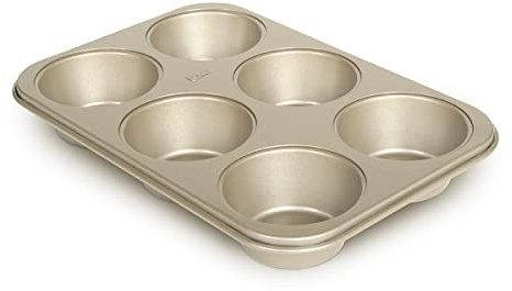 Glad Jumbo Muffin Pan Nonstick - Heavy Duty Metal Cupcake Tin with Large Baking Cups, Jumbo 6-Cup