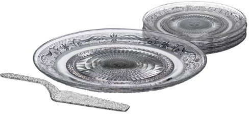 Premier Housewares 1402625 Piatto per Torta in Vetro, 6 Pezzi, Trasparente
