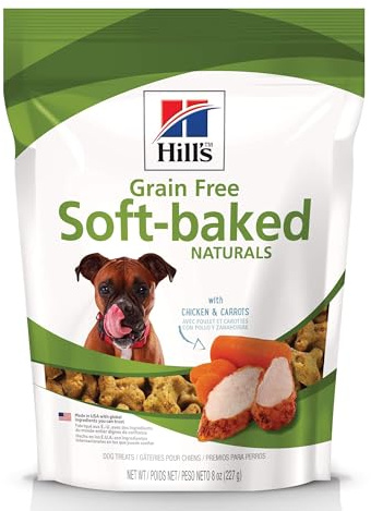 Hill's Grain Free Soft Baked Naturals, All Life Stages, Great Taste, Dog Treats, Chicken & Carrots, 8 oz Bag