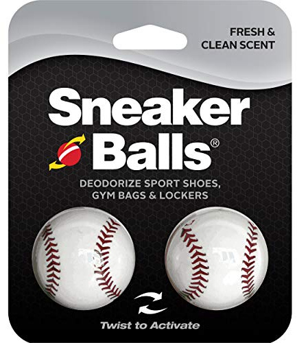 Sneaker Balls Odor-Fighting Shoe Fresheners, Eliminates Unpleasant Smells, Perfect For Sneakers, Gym Bags, Gear Bags, Drawers, Lockers, And More!, Baseball, 2 Pack