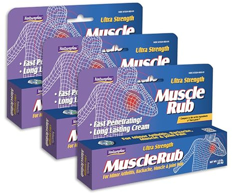 Natureplex Ultra Strength Muscle Rub Cream 1.5 oz (Pack of 3) – Menthol & Methyl Salicylate, Fast-Penetrating, Long-Lasting Relief for Muscle & Joint Discomfort (Minor Aches, Backache, Strains)