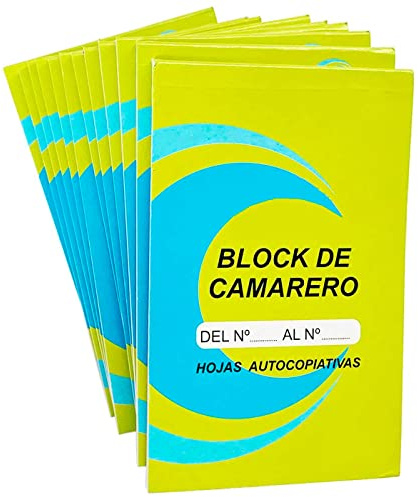 Acan - Lot de 12 Blocs-Notes de Poche pour Serveur, 24 Feuilles autocopiables