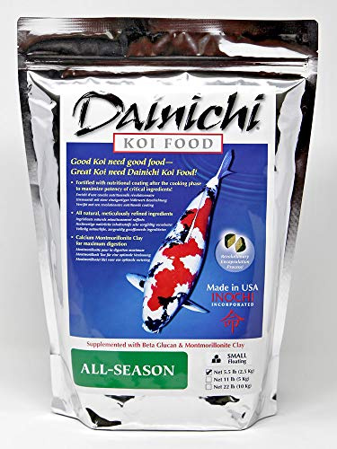 Dainichi Koi Food - All-Season (5.5 Lbs), Small (3.5 mm) Floating Pellet