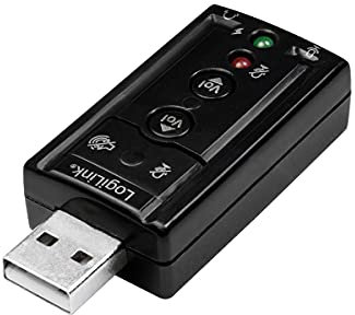 LogiLink USB Soundkarte mit Virtual 7.1 Soundeffekt, Lautsprecher/Mikrofon/Headset/IP Telefon mit dem PC Verbinden