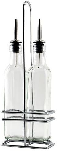 Winco 3-Piece Oil and Vinegar Cruet Set, Medium