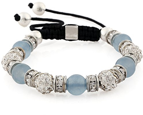 Morella Pulsera con Gemas y Piedras de circonita Strass de Color Plata-Gris, Ajustable, para Damas