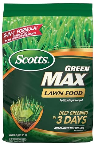 Scotts Green Max Lawn Food - Lawn Fertilizer for Grass Plus Iron Supplement, 5,000 sq. ft., 16.67 lbs.