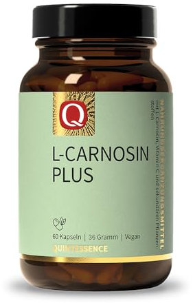 Quintessence L Carnosin Plus 60 x Kapseln - 500mg pro Tagesdosis, 100% Reinstoffqualität, Natürlich vegan & ohne künstliche Zusatzstoffe, Mit Vitamin C, Produziert in Österreich