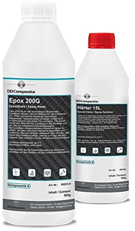 DD Composite Epoxidharz 200G mit Härter 15L 650g Universal-System Beschichtungen Handlaminat Vakuuminfusion Faserwickeln hohe Festigkeit Bootsbau KFZ