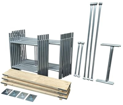 Toptower Classic Scaffolding Tower 7.2m (Working Height) 4' x 2'6 Base Size DIY Galvanised Scaffold Tower (Basic Kit with Platform Boards)