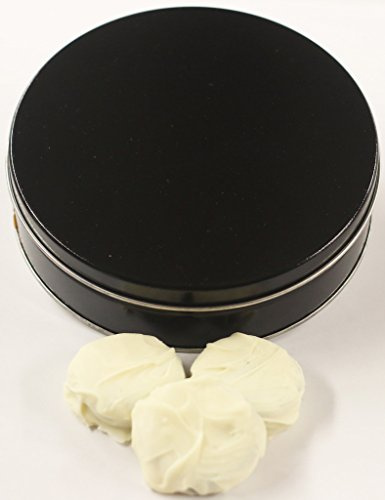 Scott's Cakes White Chocolate Covered Cool Mint Oreos in a Mini Solid Black Tin