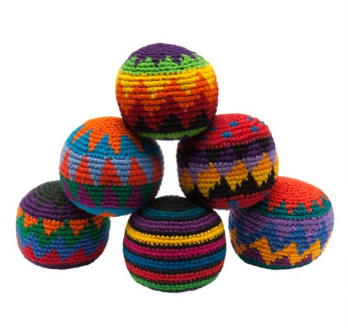 Hacky Sack - Knitted Kick Balls Assorted Colors 6 Pack by Old Glory