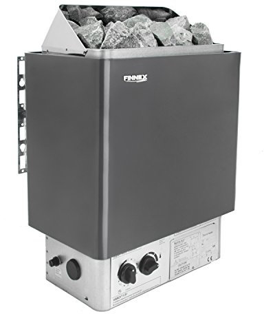 Electric Sauna Heater — Spa Heater with Heat Rocks — Built-In Thermostatic Control — Heats Up Quickly — Automatic Safety On/Off Timer — Supports Body Detox & Weight Loss (6.0KW Including Stones)