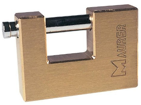 LUCCHETTO per SERRANDA in OTTONE MAURER 50 mm Pistone Acciaio