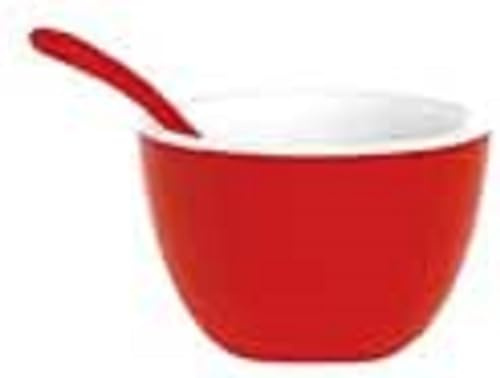 Zak Duo Schälchen Ø 7,5 cm & Löffel 10 cm, 2-er Set, rot/weiss