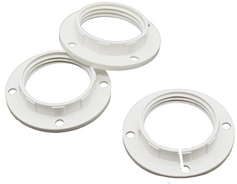 3x E14 Schraubring Ø 27mm Innenloch Weiß Kunststoff-Ring für Lampenschirme und Glaselemente Für E14 & breite G9 Lampenfassungen