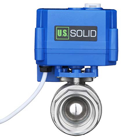 U.S. Solid Motorized Ball Valve- 1 Stainless Steel Ball Valve with Manual Function, Full Port, 9-24V AC/DC and 2 Wire Auto Return Setup