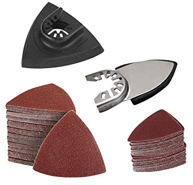 Herramientas oscilantes de papel arena, 102 piezas de hoja sierra oscilante corte madera, kit de lijado práctico liberación rápida, disco papel de lija multiherramienta multifunción (tipos: A)