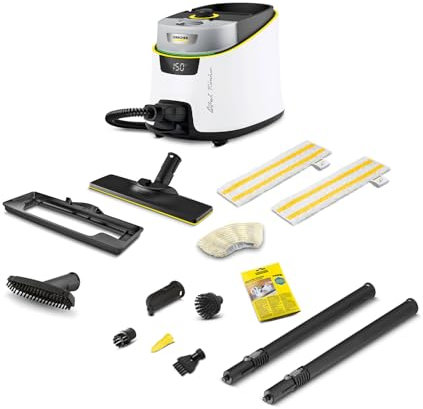 Kärcher Nettoyeur Vapeur SC 5 Deluxe Signature Line, Fonction VapoHydro, Pression Vapeur: 4bar, Temps de Chauffe: 3min, Surface Nettoyable: 130m², Réservoir: 1,3l, Accessoires, Set Nettoyage de Sol
