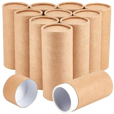 BENECREAT 10 PZ 100 ml Tubi di Cartone Kraft Contenitori Rotondi di Carta Kraft per Matite Caddy da tè caffè Artigianato Cosmetico Confezione Regalo, Cachi Chiaro