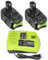 REACELL 2X 18V 5,5Ah P108 Batterie de Remplacement pour Ryobi 18V Batterie + 3A Chargeur 12V-18V pour Ryobi Chargeur P117 pour Ryobi Batterie P108 P107 P105 RB18L40 RB18L50 avec Indicateur LED