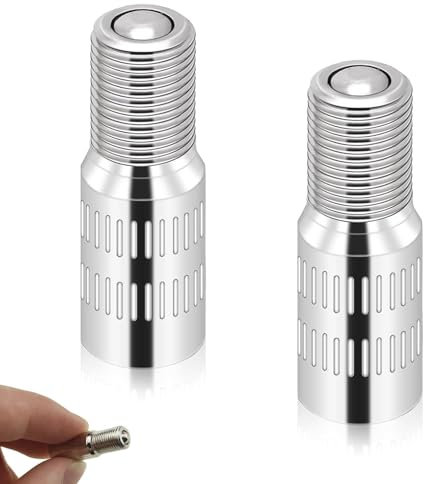 2 Stück Ventilverlängerung Autoventil, 27mm Ventilverlängerung Adapter Autoventil, Verlängerung der Ventilkappe mit Gewinde, Reifenventil Adapter Ventil Verlängerung für Scooter, Fahrrad, KFZ