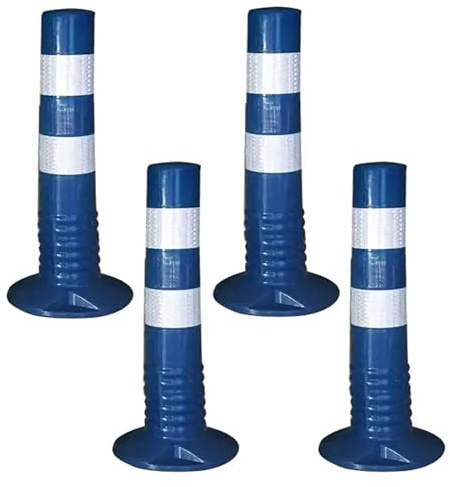 Coni stradali, Paletti delimitazione, Coni Di Sicurezza Stradale Da 45cm, Palo Di Delimitazione Riflettente E Flessibile Per Strada, Vialetto, Parcheggio E Residenziale, Coni In Plastica(Blue,4 Pack)