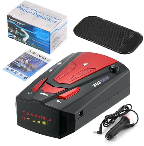 Mcflash Speed Camera Detector, Mcflash Radar Detector, Mcflash Speed Camera Detection with 360 Degree Protection Voice Alerts and and Speed Camera Alerts Vehicle (Red)
