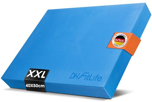 DH FitLife Premium Balance Pad – Balancekissen ideal für Gleichgewicht- & Stabilitätstraining | Balancetraining | Yoga, Pilates & Core-Training | Physiotherapie & Fitness-Kissen (Blau, XXL)