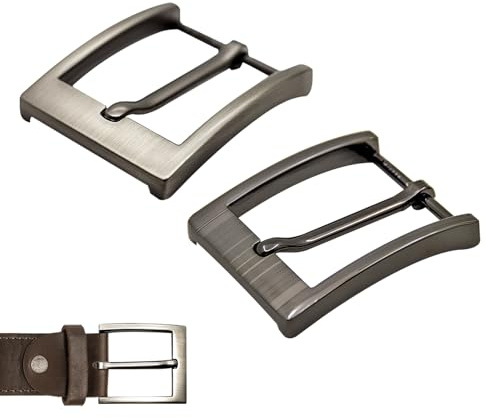 Kmuqshy 2 Piezas Hebilla de Cinturón de Metal, Reemplazo de Hebilla Cuadrada para Cinturón de 38-40 mm (1,5 Pulgadas) para Hombres y Mujeres, Accesorio para Cinturones de Piel y Tela