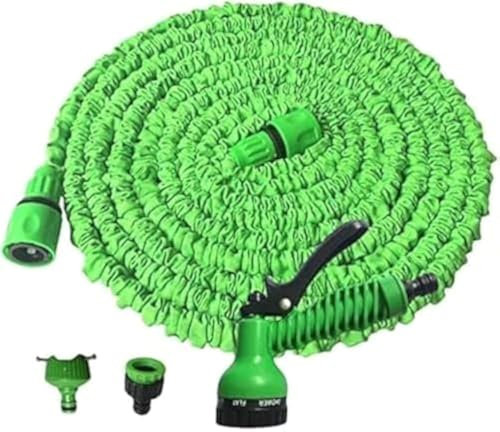 MAGIC HOSE Flexibler Gartenschlauch 15m Grün, Kunststoff/Gummi, 7-fach Sprühkopf, 8 bar, 0.68 kg, 1 Stück
