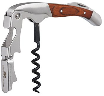 Premium Waiters Corkscrew - 3 in 1 Stainless Steel Wine Opener with Rosewood Pull Tap Handle Bottle Opener and Serrated Foil Cutter