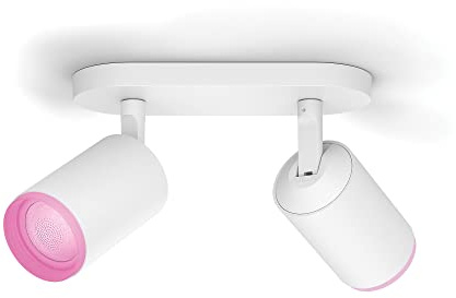 Philips Hue White & Color Ambiance Fugato 2er Spot weiß 2x350lm, dimmbar, 16 Mio. Farben, steuerbar via App, kompatibel mit Amazon Alexa (Echo, Echo Dot), alte Generation
