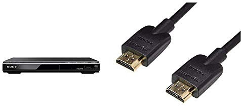 Sony DVPSR760H DVD Upgrade Player (HDMI, 1080 Pixel Upscaling, USB Connectivity) & Amazon Basics Flexible HDMI Cable, 3 m
