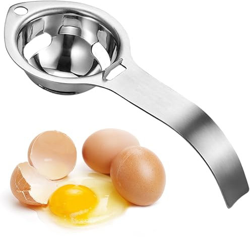 Separatore per Tuorlo D'uovo, in Acciaio Inox, Filtro Bianco Tuorlo D'uovo, Filtro per Uovo, Filtro per Uova e Utensili da Cucina, Separatore per Uova, Filtro per Cucchiaio da Cucina