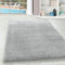 Teppium Hochflor Teppich Wohnzimmer 80 cm Rund Silberfarbe - Flauschiger Shaggy Teppich Extra Weich und Einfarbig Design - Langflor Teppich für Schlafzimmer, Esszimmer, Kinderzimmer und Küche