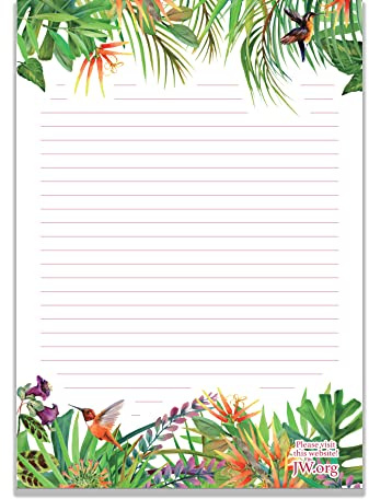 JW Letter Writing A4 Pad Stationery Paper Lined Gift Notepad Writing Sheets (Jungle)