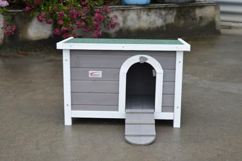 BUNNY BUSINESS Rabbit/Guinea Pig Deluxe Hide House/Run Hutch, 60 × 40 × 40 cm (Grey-Deluxe-Hide)