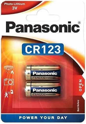 Blister 2 Lithium-Batterien CR123A / CR17345, Original Panas.