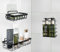 Rome® 4 x Duschablage ohne Bohren Edelstahl (selbstklebend) schwarz - Duschkorb & Ablage für Badezimmer & Shampoo mit Saugnapf - Bad Duschregal & Ablage zum Kleben bis 12kg - Bathroom Organizer Shelf