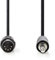 Nedis DIN-Audio-Kabel - DIN 5-Pin Stecker - 3.5 mm Stecker - Vernickelt - 2.00 m - Rund - PVC - Schwarz - Label