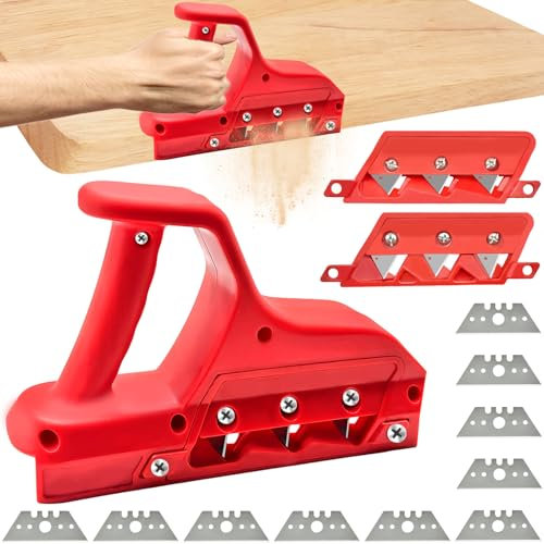 PICKONA Kantenhobel für Gipskarton mit 10 Klingen Ersatz - Rigips Werkzeug Kantenhobel mit 45 ° und 60° Handhobel, Robust Gipskarton Schneider Handhobel für Korkplatten, Gipskarton