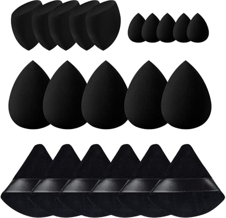 21 pcs Black Makeup Sponge Bulk:Makeup Sponges 21 Pcs for Liquid, Cream, and Powder, Multi-colored Pink make up sponges for foundation